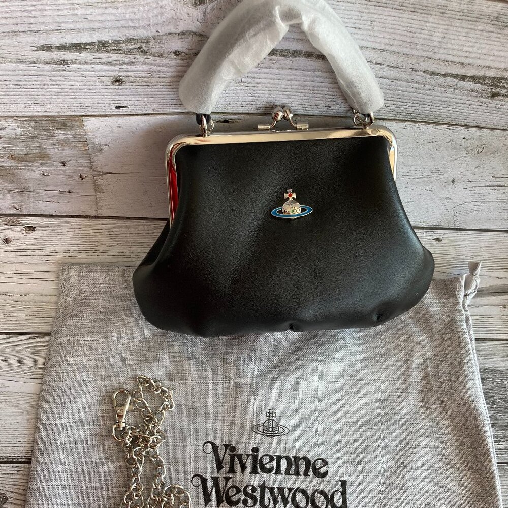 Vivienne Westwood Black Frame Top Handle Bag